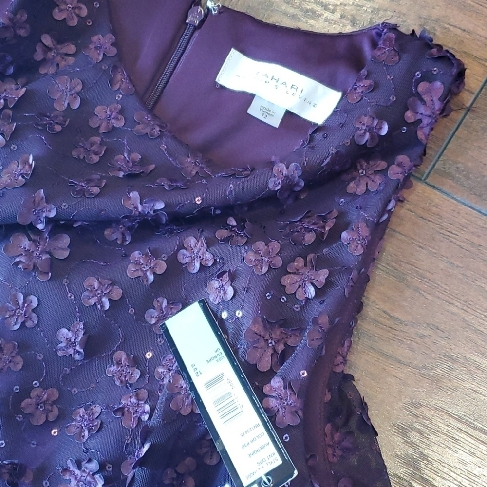 NWT Tahari Floral floral dress sz 12 - Picture 5 of 10